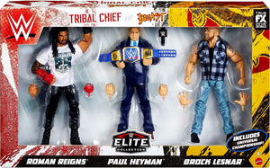 WWE Elite Collection Figure 3-Pack Tribal Chief vs Beast Incarnate Roman Reigns Brock Lesnar & Paul Heyman
